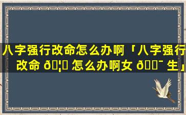 八字强行改命怎么办啊「八字强行改命 🦆 怎么办啊女 🐯 生」